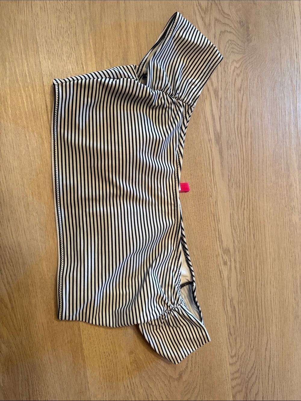 Victoria's Secret Black and White Striped Bandeau Bikini Top